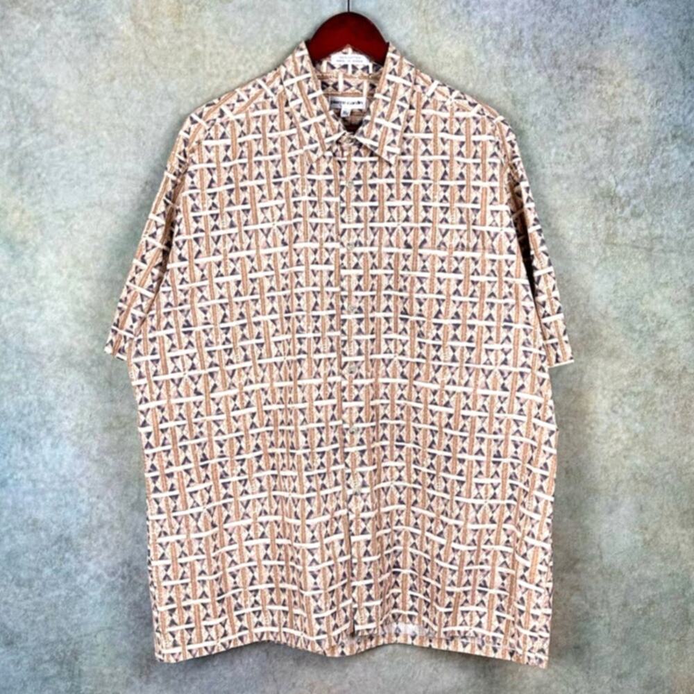 Vintage Pierre Cardin Button Down Shirt Mens Sz XL 90s Short Sleeve Hawaiian
